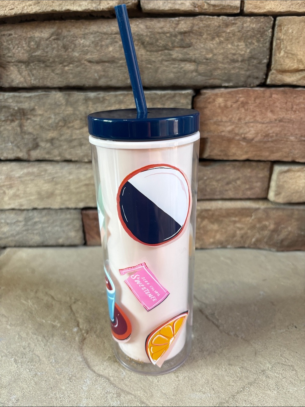 Kate Spade New York plastic drink tumbler with lid and straw - Picture 3 of 10